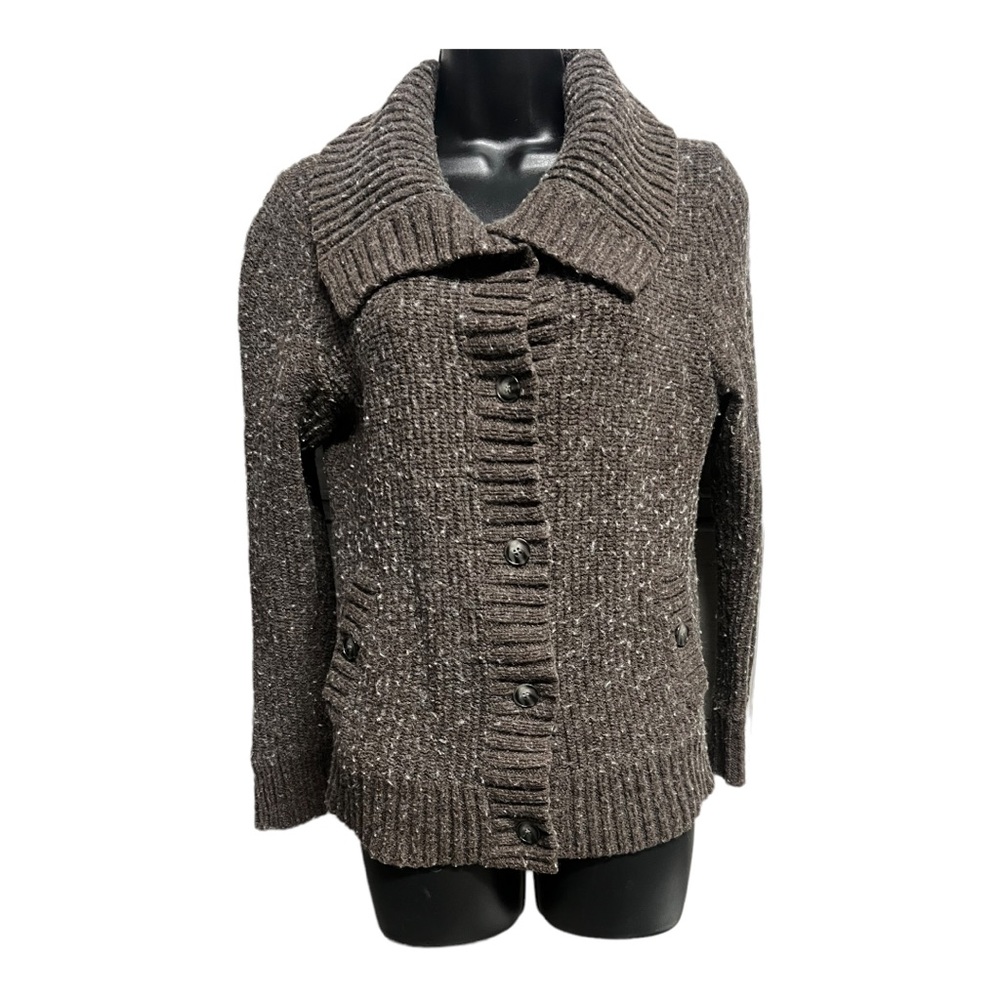 Pendleton Brown Marled Shawl Collar Button Cardigan